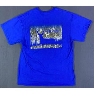 Men’s Heybo Whitetail Deer Themed T-Shirt- Large- Royal Blue Hunting Outdoors EU